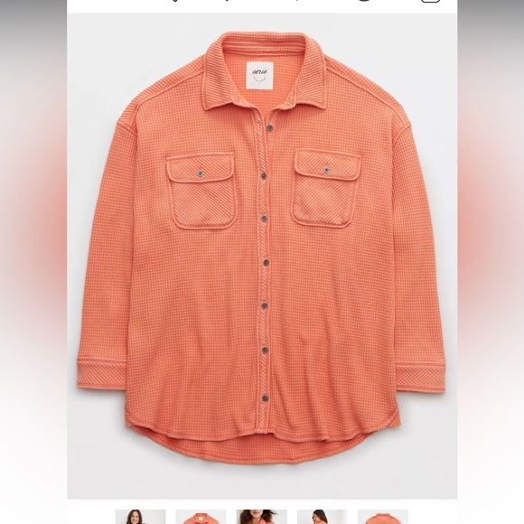 AERIE, Lumber Jane Waffle Shirt/shacket - Picture 3 of 3